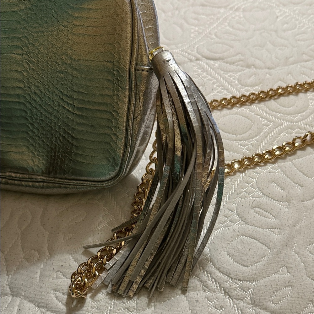 Victoria's Secret Silver Crossbody Bag with Gold Chain - Picture 4 of 5